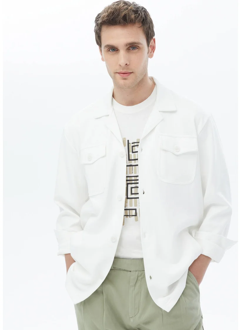 Kip Beige Regular Fit Overshirt