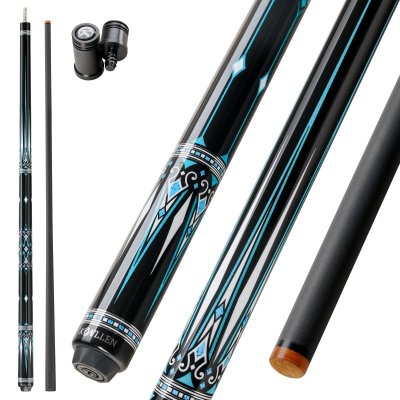 KONLLEN Carbon Fiber Pool Cue Stick 58inch Professional Pool Sticks for Adults Full Carbon Technology Low Deflection Pool Cue Billiard Cues with 125mm Tip Easy to Control Pro Taper UltraSmooth - Image 2