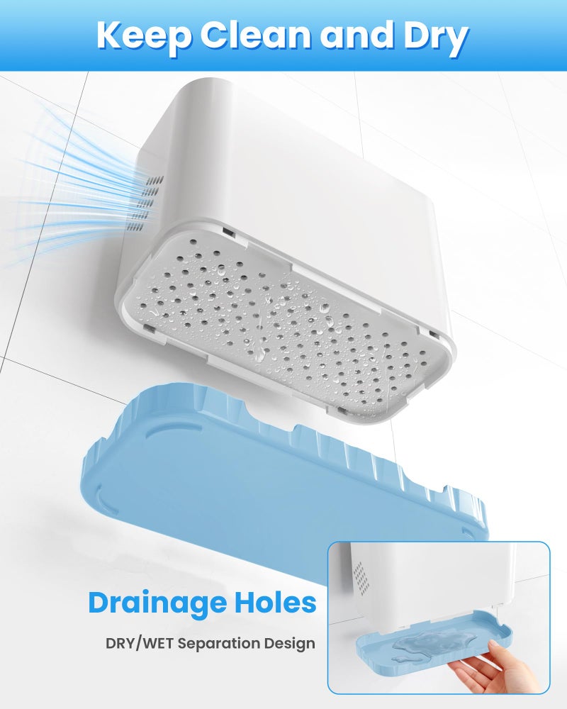 Homtalker Toothbrush and Toothpaste Holders for Bathrooms Countertop - Detachable 5 Slots Kids Electric Toothbrush Holders Set Wall Mounted with Removable Dividers for Bathroom Decor and Accessories Organizer - Image 3