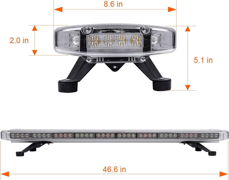 ASPL 47" 88 LED High Intensity Low Profile Roof Top Strobe Light Bar - Image 4