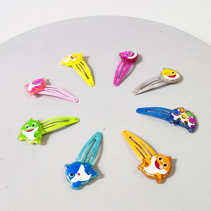 Luv Her Baby Shark Kids Hair Clips for Girls Snap Clips 8 Pack Multi Color Ages 3+ - Image 3