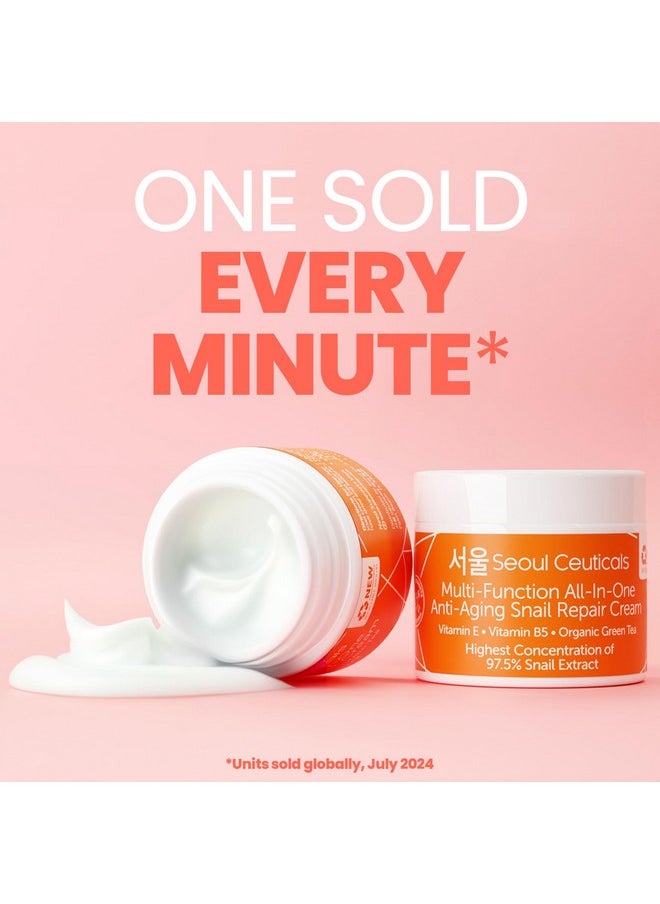 seoulceuticals SeoulCeuticals Korean Skin Care 97.5% Snail Mucin Moisturizer Cream - K Beauty Skincare Day & Night Snail Repair Cream Filtrate Cruelty Free 2oz  - Image 2