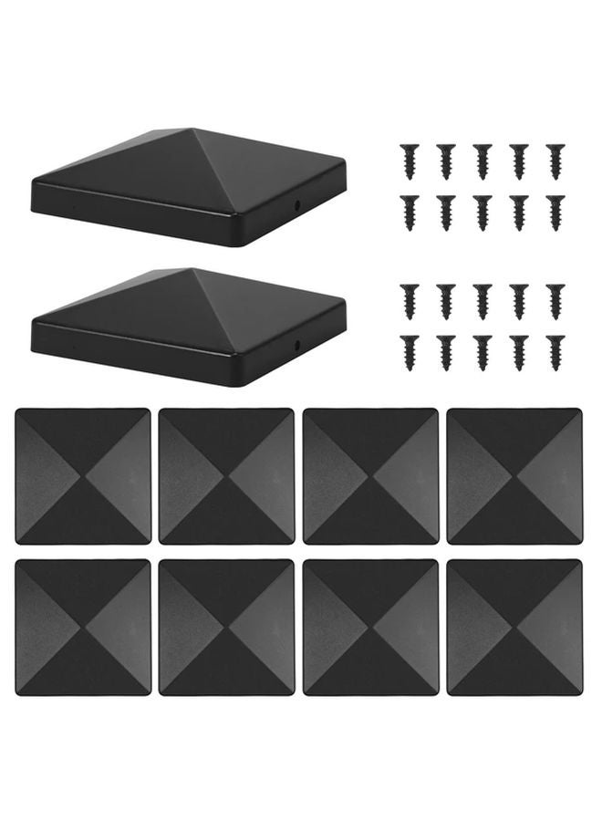 10Pcs Black Plastic Fence Post Caps For 4 Inch Square Columns Protection - Image 1