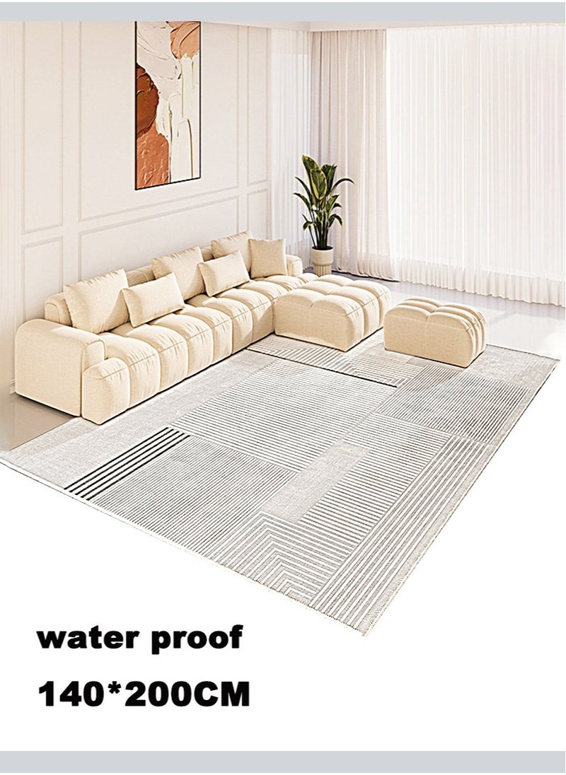 Concept home Living Room Carpet Rectangular Soft Touch Modern Light Luxury and Environmentally Friendly Imitation Cashmere for Study and Bedroom Areas, Non-slip Soft Carpet Washable Anti-Slip 140x200cm  - Image 1