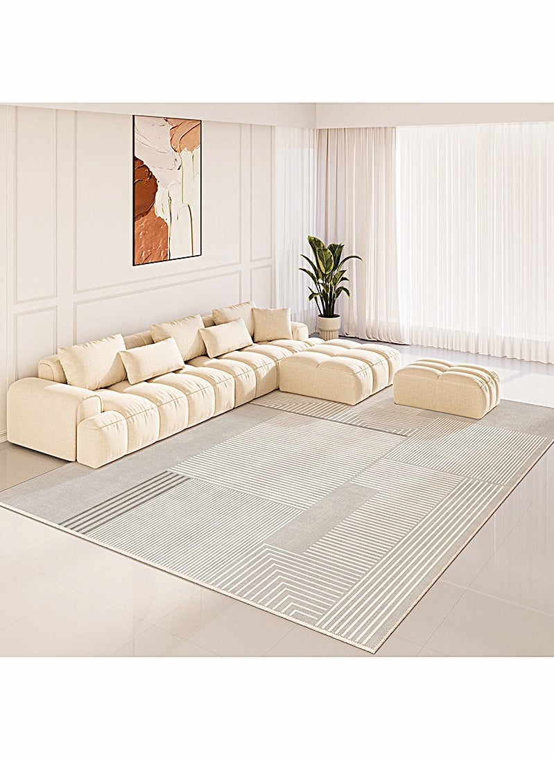 Concept home Living Room Carpet Rectangular Soft Touch Modern Light Luxury and Environmentally Friendly Imitation Cashmere for Study and Bedroom Areas, Non-slip Soft Carpet Washable Anti-Slip 140x200cm  - Image 3