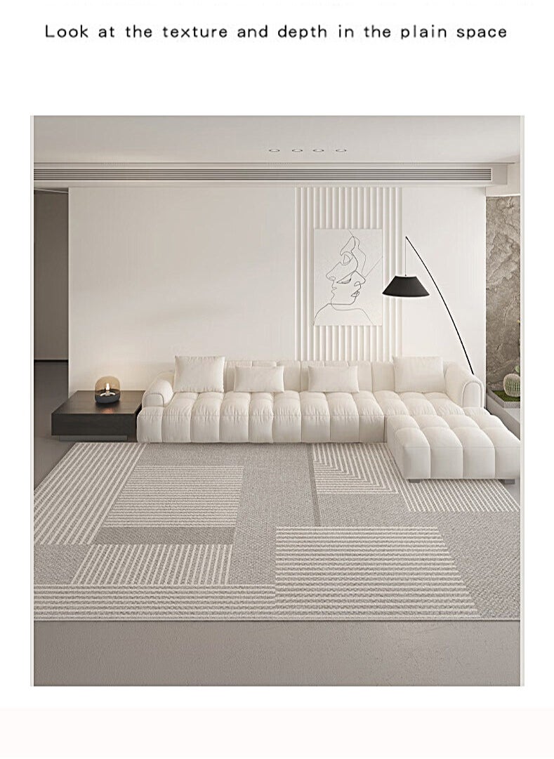Concept home Living Room Carpet Rectangular Soft Touch Modern Light Luxury and Environmentally Friendly Imitation Cashmere for Study and Bedroom Areas, Non-slip Soft Carpet Washable Anti-Slip 140x200cm  - Image 2