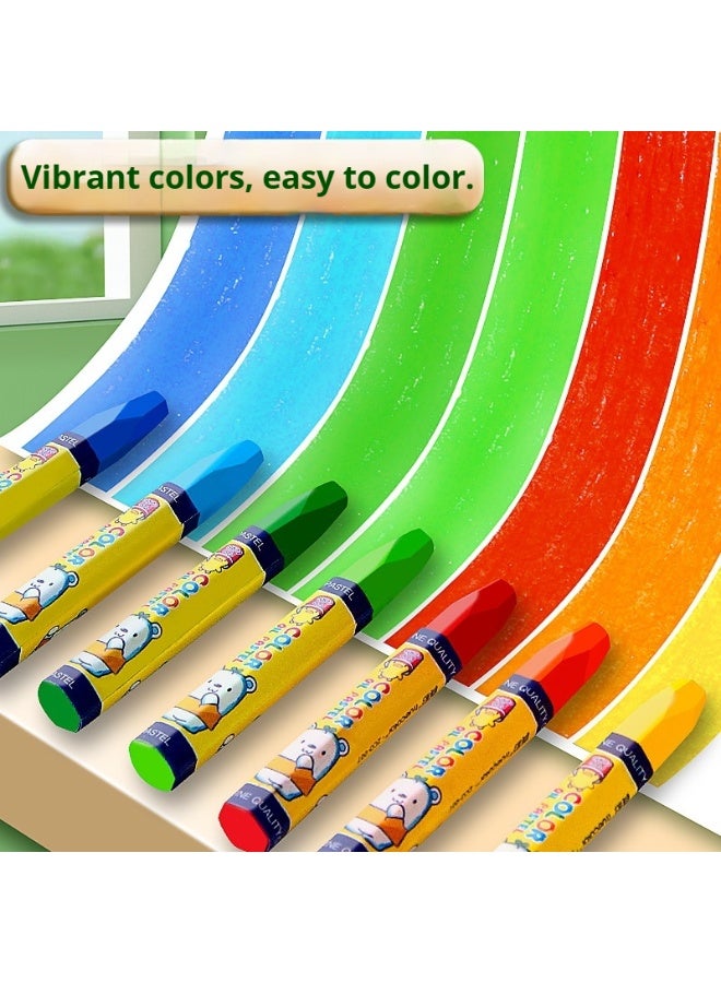 مجموعة من 24 قلم شمع زيتي، مناسبة للأطفال والطلاب والفنانين والمبتدئين والمعلمين. أقلام زيتية سداسية ضخمة للرسم الفني، والتلوين، والمزج، واللوازم الفنية، للفنانين، (10 × 74 مم) - Image 2