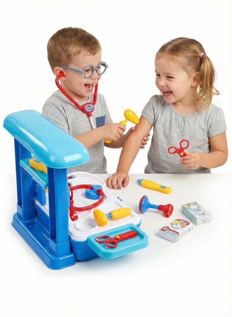 Doctor Premium Doctor Trolley Cart Toy Set for Kids – Mobile Medical Station Playset with Stethoscope, Syringe & Accessories | Educational Pretend Play Hospital Kit for Toddlers | Nurse Role Play Gift for Boys & Girls 3+ Years | Realistic Rolling Medical Stand Doctor Set - Image 1