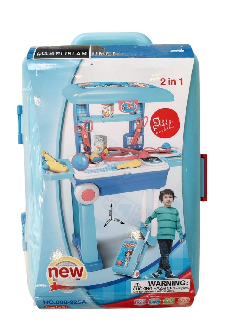 Doctor Premium Doctor Trolley Cart Toy Set for Kids – Mobile Medical Station Playset with Stethoscope, Syringe & Accessories | Educational Pretend Play Hospital Kit for Toddlers | Nurse Role Play Gift for Boys & Girls 3+ Years | Realistic Rolling Medical Stand Doctor Set - Image 4