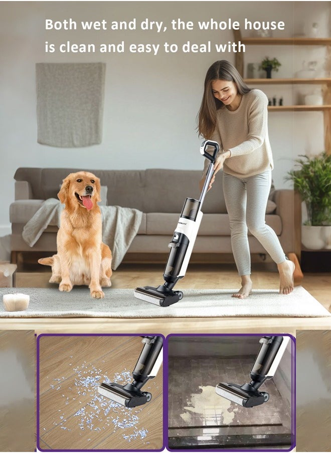 sokany - All In One Wet and Dry Cordless Vacuum Cleaner,Smart Vacuum Mop with Self-Cleaning, 25min Runtime, Multi-Surface Cleaning, Ideal for Hard Floors, All corners, sticky messes and pet Hairs 175 W SK-13040 White - Image 1