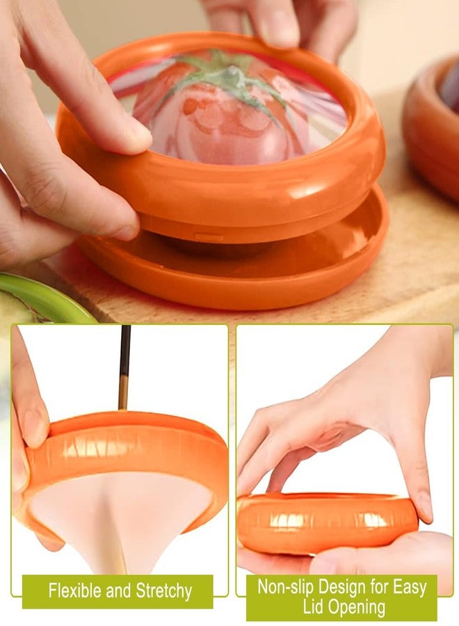 LINXIU Fruit and Vegetable Storage Containers for Fridge Avocado Saver Reusable Onion Storage Container Holder Keeper Fresh Stretch Pod 2Pcs - Image 3