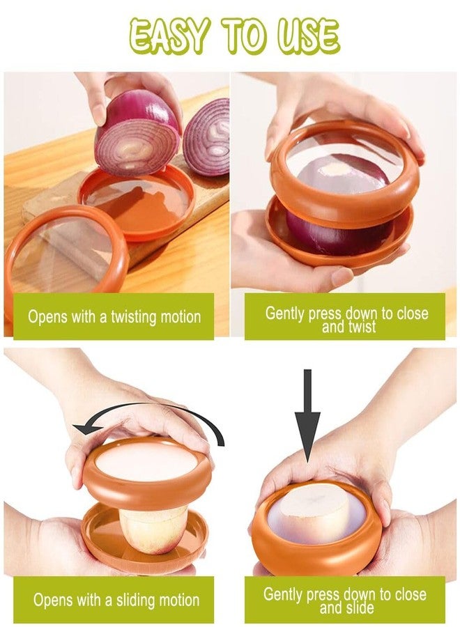 LINXIU Fruit and Vegetable Storage Containers for Fridge Avocado Saver Reusable Onion Storage Container Holder Keeper Fresh Stretch Pod 2Pcs - Image 4