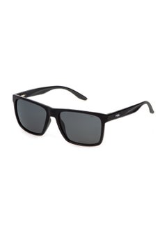 FILA Men's Polarized  Sunglasses SFI726 57Z42P - Lens Size: 57 Mm - Total Shiny Black  - Image 1