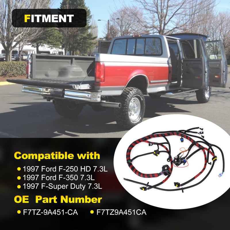 YEHERIT F7TZ9A451CA Engine Wiring Harness Assembly Compatible with 1997 Ford F-250 HD F-350 F-Super Duty 7.3L Diesel Replace# F7TZ-9A451-CA - Image 2