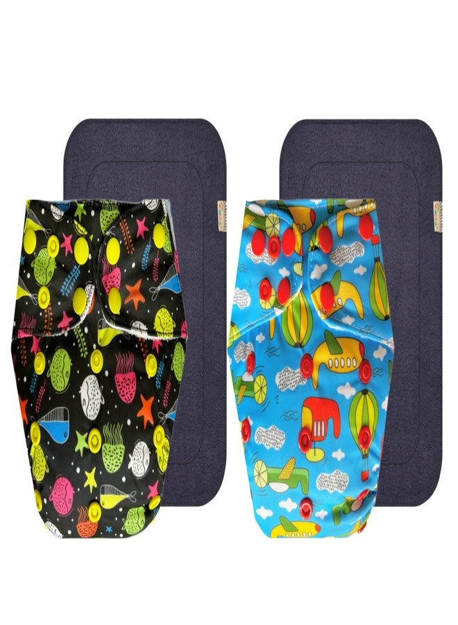 Dumbledo Premium Cloth Diaper with Gray Insert (Pack of 2) | Soft & Gentle | Leakproof | Travel Friendly | All-Day Wear | 3 Months - 3 Years | Unisex Baby - Image 1