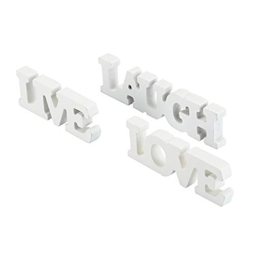 BinaryABC Live Love Laugh Wooden Letters,Valentines Day Table Decorations Supplies,3Pcs - Image 2