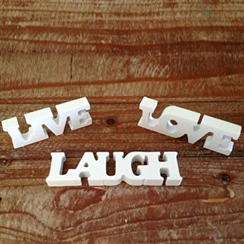 BinaryABC Live Love Laugh Wooden Letters,Valentines Day Table Decorations Supplies,3Pcs - Image 3