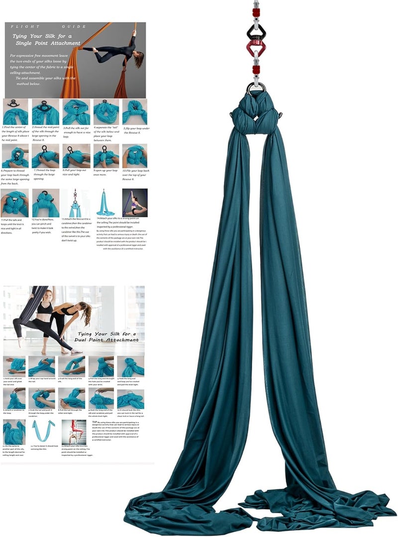 Flife Aerial Silk 10 Yards Kit Durable Aerial Yoga Hammock with Hardware & Guide Aerial Swing for Acrobatic Flying Yoga - Image 4