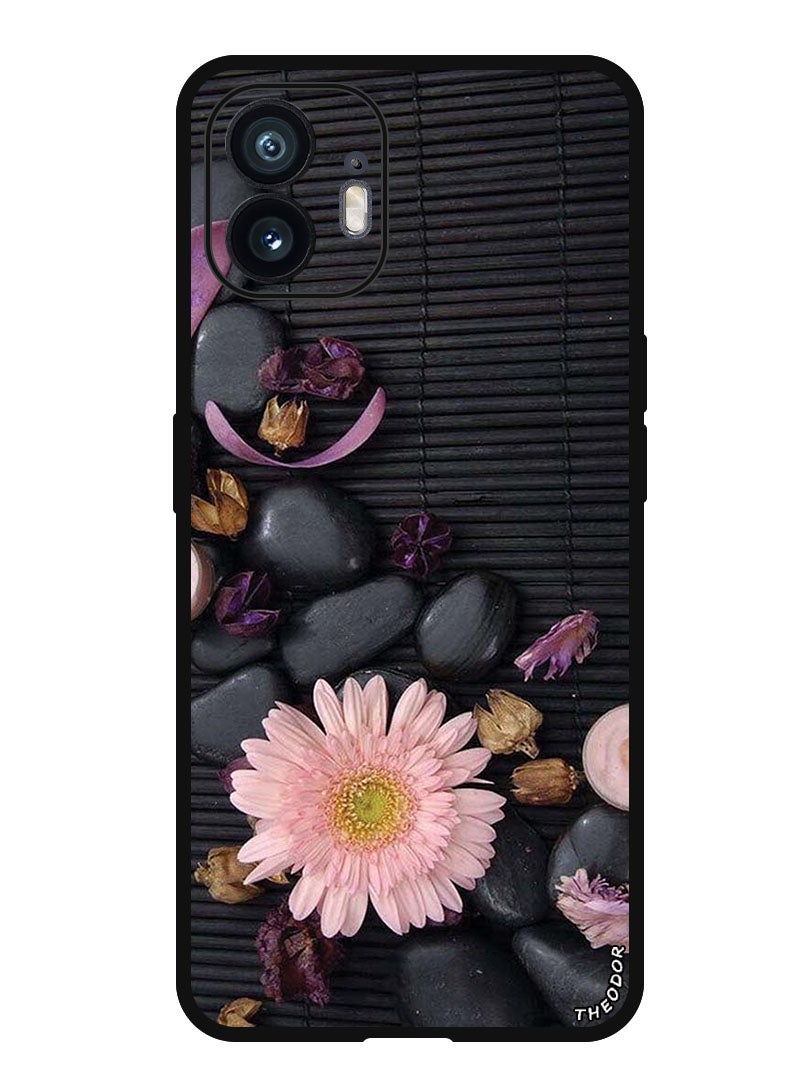 Theodor Protective Case Anti Scratch Shock Proof Bumper Cover For Nothing Phone (2) Flowers & Stones - Image 1