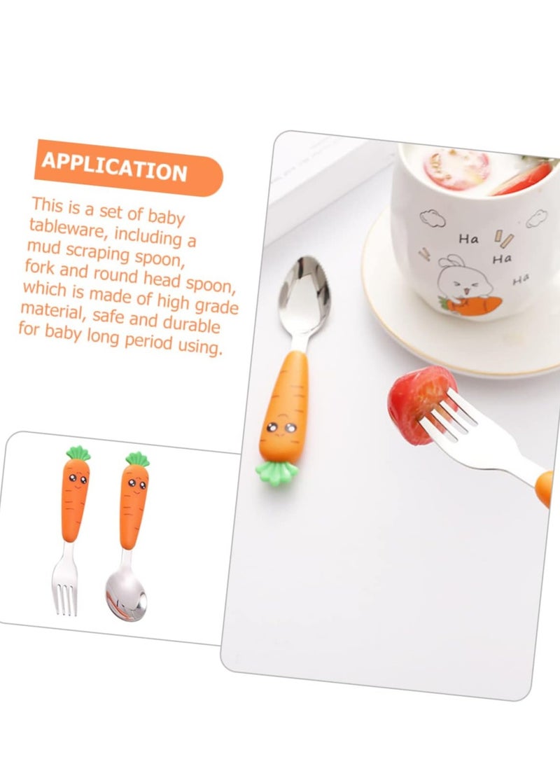 Toddler Utensils with Case - Stainless Steel Self-Feeding Kids Spoons and Forks Set, Travel Cutlery Set for Baby Child Ages 18 Months+  - Image 3