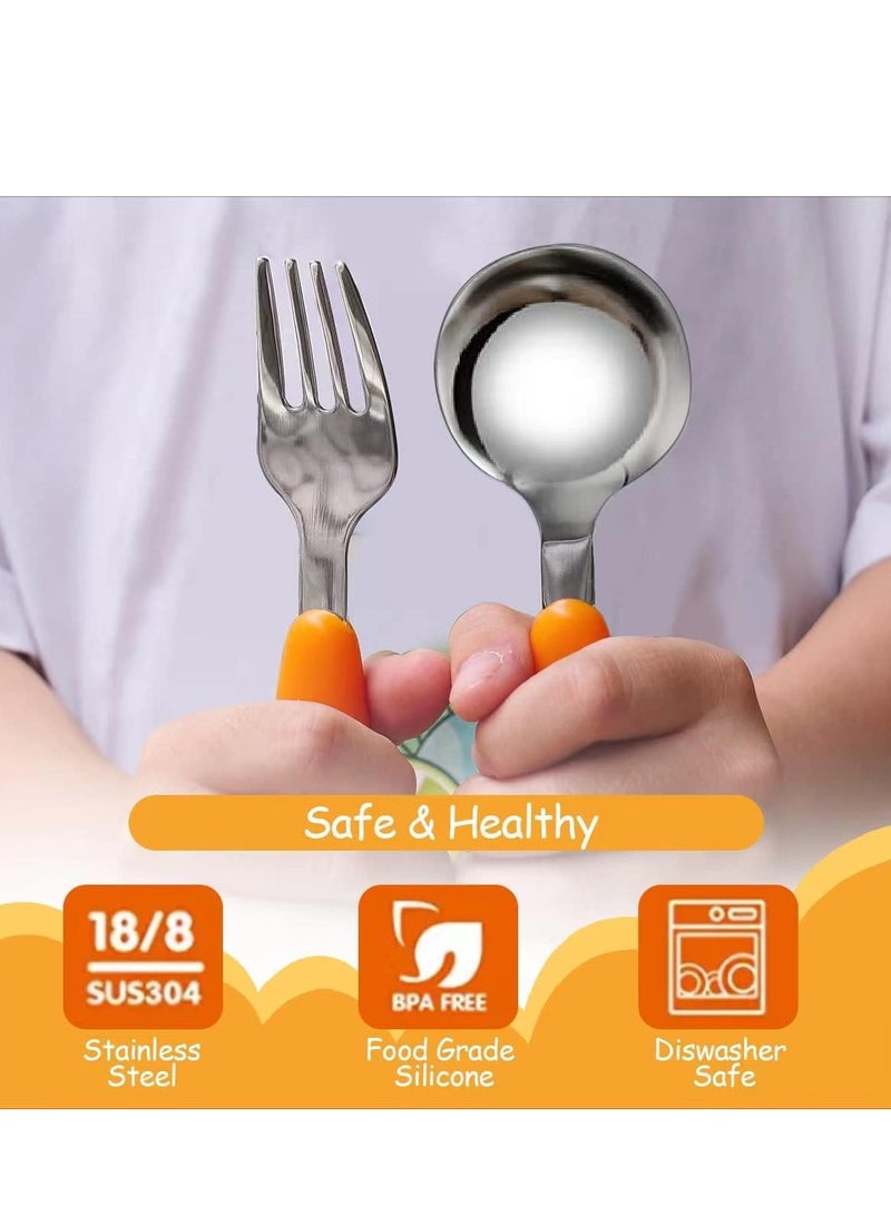 Toddler Utensils with Case - Stainless Steel Self-Feeding Kids Spoons and Forks Set, Travel Cutlery Set for Baby Child Ages 18 Months+  - Image 4