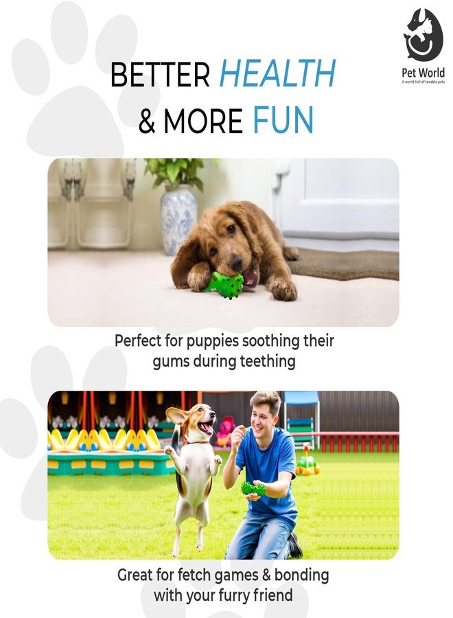 PET WORLD Vinyl Spike Dumbell | Good for Teething | for Puppies, Dogs with Noise | 100% Natural Rubber Food Grade Quality | Great for Playing Fetch | Safe and Durable for Pets | - Image 4