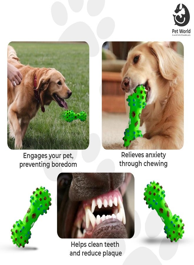 PET WORLD Vinyl Spike Dumbell | Good for Teething | for Puppies, Dogs with Noise | 100% Natural Rubber Food Grade Quality | Great for Playing Fetch | Safe and Durable for Pets | - Image 2