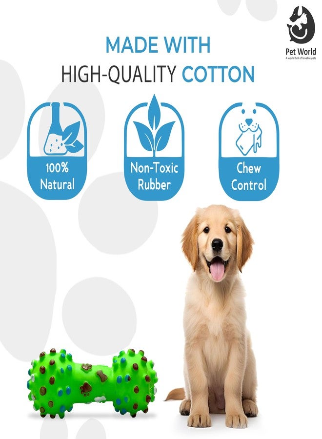 PET WORLD Vinyl Spike Dumbell | Good for Teething | for Puppies, Dogs with Noise | 100% Natural Rubber Food Grade Quality | Great for Playing Fetch | Safe and Durable for Pets | - Image 3