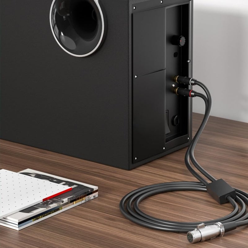كابل محول صوتي من XLR أنثى إلى 2RCA ستيريو بطول 5 أمتار لمكبرات الصوت والشاشات - Image 3