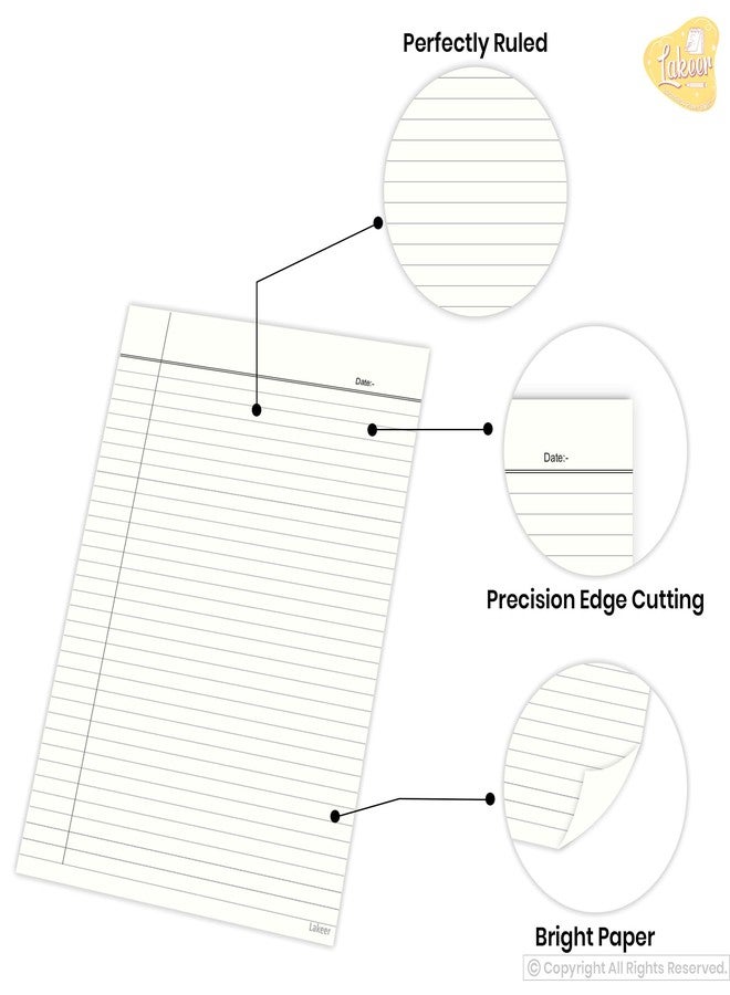Lakeer A4 Single Side Ruled Paper - 140 GSM Thick Paper, Pack of 50 Sheets | Ideal for Projects, Assignments, Practicals, and Homework (Ivory) - Image 4