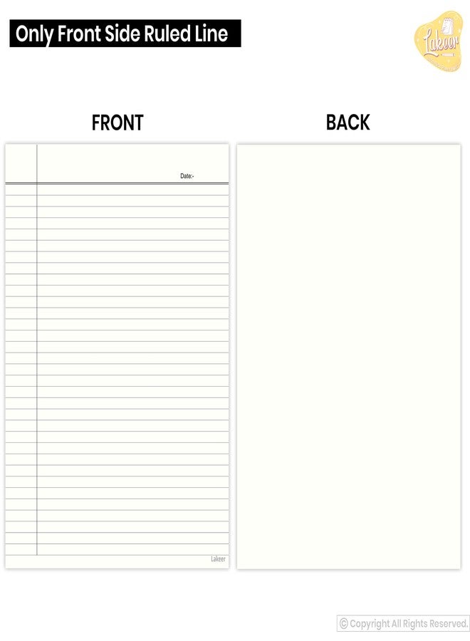 Lakeer A4 Single Side Ruled Paper - 140 GSM Thick Paper, Pack of 50 Sheets | Ideal for Projects, Assignments, Practicals, and Homework (Ivory) - Image 3