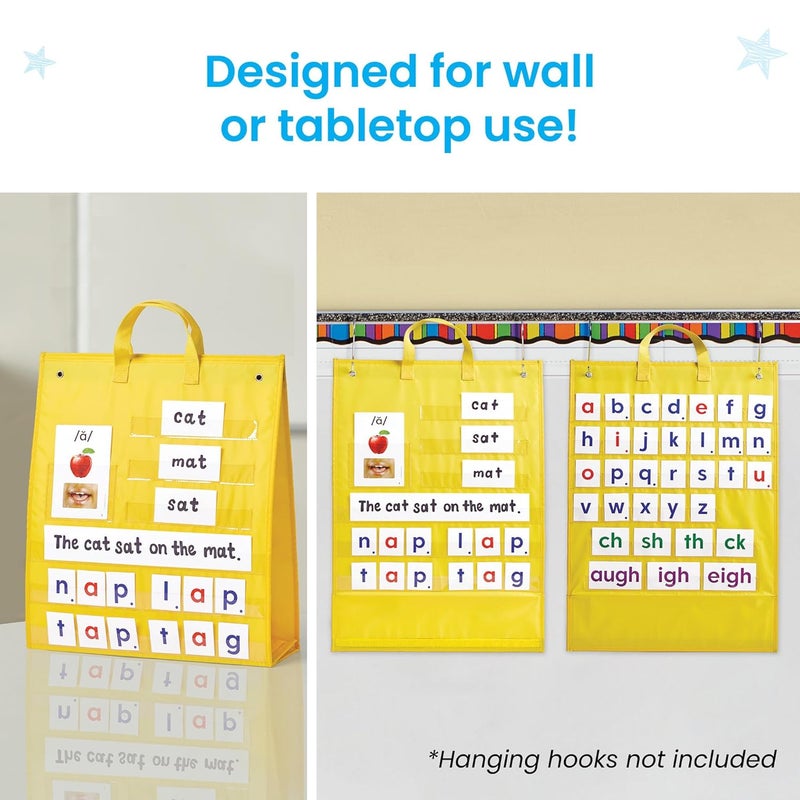 hand2mind hand2mind Phonics SkillBuilding Demonstration Pocket Chart Hanging Pocket Chart for Classroom Tabletop Pocket Chart Phonemic Awareness Activities Science of Reading Classroom Materials - Image 4