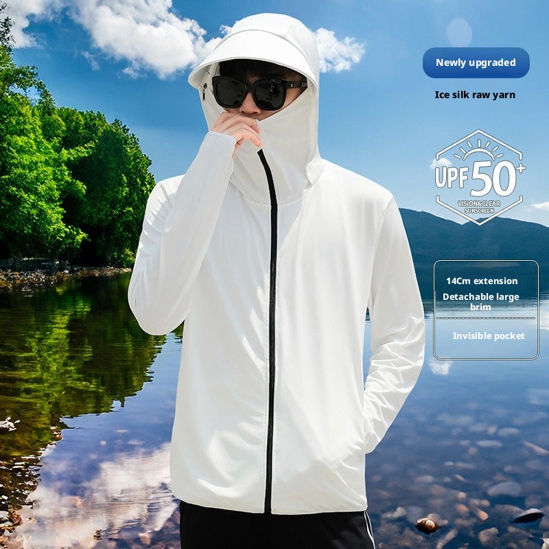 Men's Summer Ice Silk UPF50+ Loose Sun Protection Jacket - Image 3