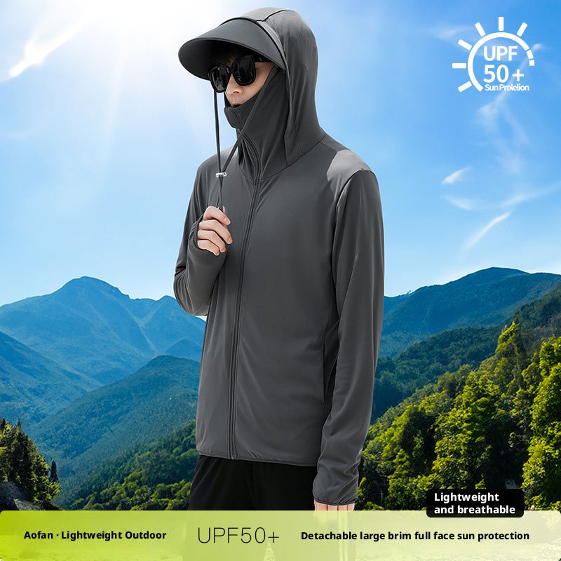 Men's Summer Ice Silk UPF50+ Loose Sun Protection Jacket - Image 2