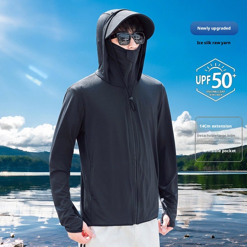Men's Summer Ice Silk UPF50+ Loose Sun Protection Jacket - Image 4