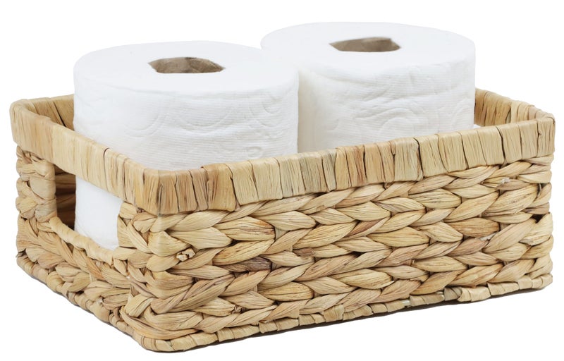 Wicker Baskets Baskets for Organizing Rattan Woven Basket for Storage Organizer Bins with Builtin Handles Storage Basket for Shelves Water Hyacinth Small