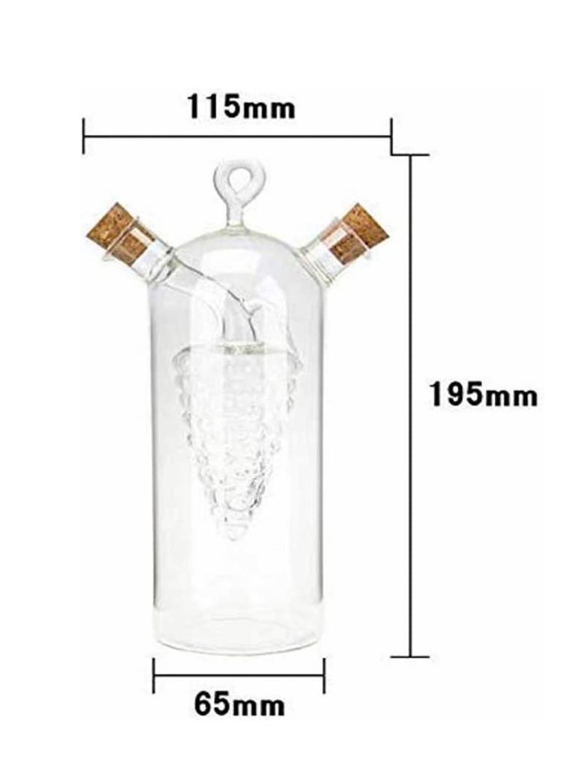 Dubkart 2 in 1 Glass Grapes Design Olive Oil Dispenser and Vinegar Bottle Glass Condiment Bottle - Image 4
