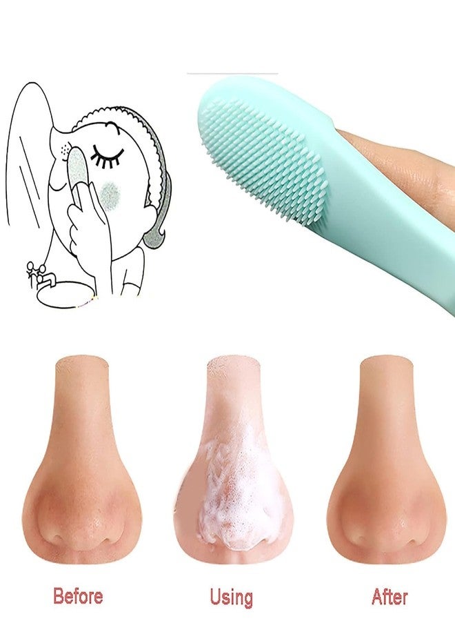 MGNLR 2 Pcs Silicone Face Cleaner Blackhead Remover Brush Cleanser Nose Pore Brush Finger Scrubber Tool Facial Skin Cleaner Brush, Face Scrubber Cleanser Brush For Gently And Effectively Cleaning - Image 3