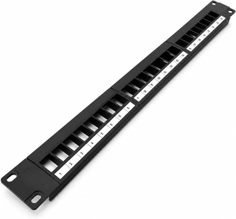 taradhin 24-Port Blank Keystone Patch Panel | 1U Rackmount & Wall Mount | UTP Modular Network Organizer | Compatible with Cat5e,Cat6,Cat6A | High-Density Structured Cabling Solution for Home,Office,Data Center - Image 2