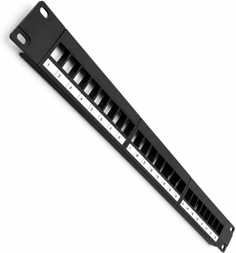 taradhin 24-Port Blank Keystone Patch Panel | 1U Rackmount & Wall Mount | UTP Modular Network Organizer | Compatible with Cat5e,Cat6,Cat6A | High-Density Structured Cabling Solution for Home,Office,Data Center - Image 3