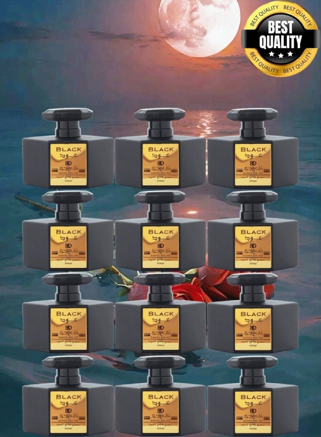 Banafa 12 Pieces Black Oud Perfume Spray 100 ml - Image 1