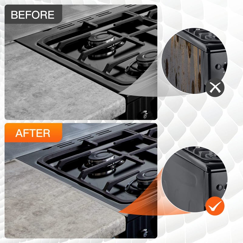 ItsNio Stainless Steel Stove Gap Covers,Stove Gap Filler, Range Trim Kit, Stove Gap Guards, Heat Resistant and Easy to Clean, Easy retractable Length 13.8" to 27.5", Width 0.79",Silver(2PCS) - Image 3