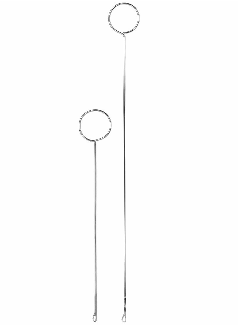 Loop Turner Hook with Latch, 2 Sizes (Long & Short), Stainless Steel Loop Turner for Fabric Tube Straps Belts Strips, DIY Knitting Accessories, Sewing Tools, Sewing Accessories and Tools. 4 pcs  - Image 1