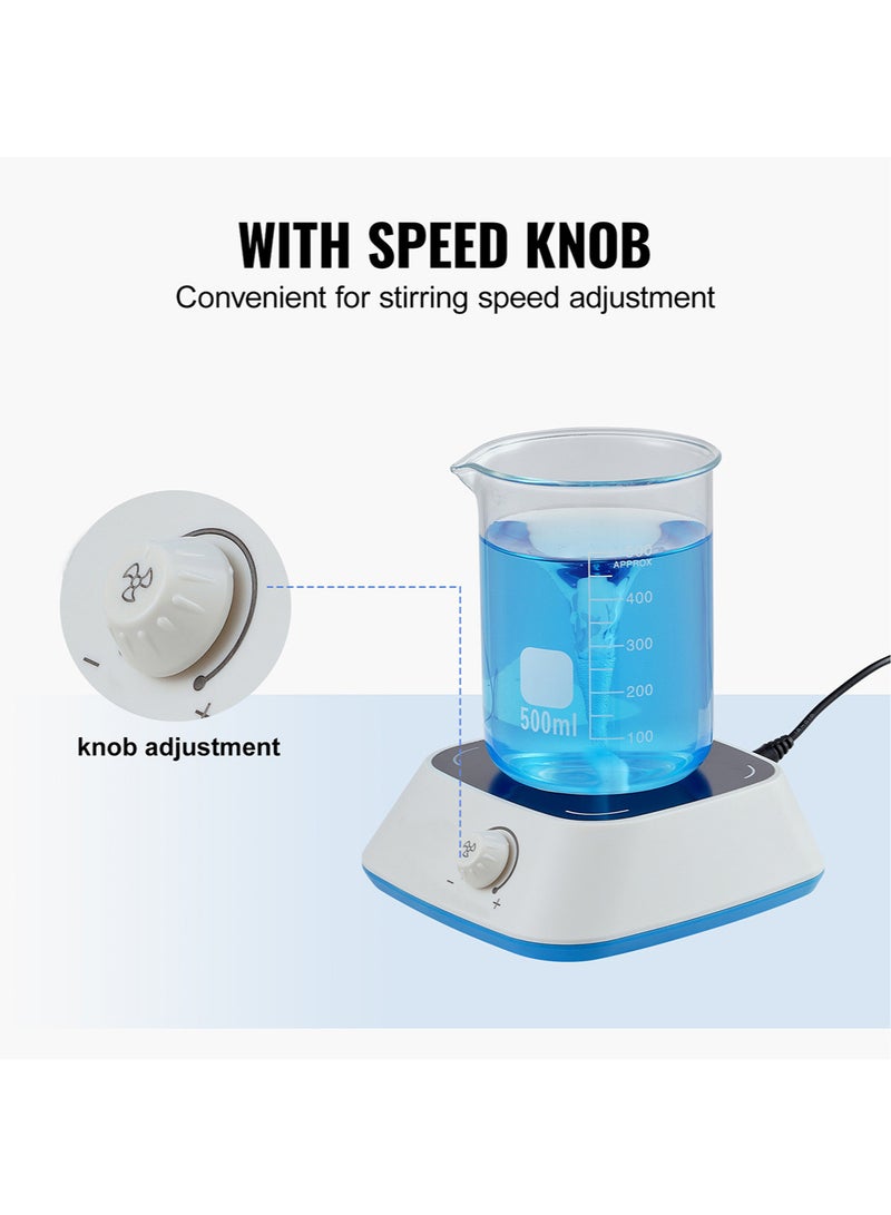 محرك مغناطيسي مع لوح تحريك مغناطيسي و تحريك، خلاط مغناطيسي صغير مع أقصى سعة تحريك 3000 مل، محركات معملية لمستلزمات المختبرات، تخمير منزلي (بدون تسخين)، أقصى سرعة تحريك 3000 دورة في الدقيقة - Image 3