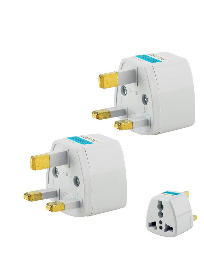 HI PLASST PINS N PLUGS HiPLASST India to UK Converter Plug Pack of 2 London Travel Adapter TypeG Plug Socket UK Adapter for Indian Pins Perfect for UAE Singapore Hongkong Ireland Wales 13A230V  - Image 1