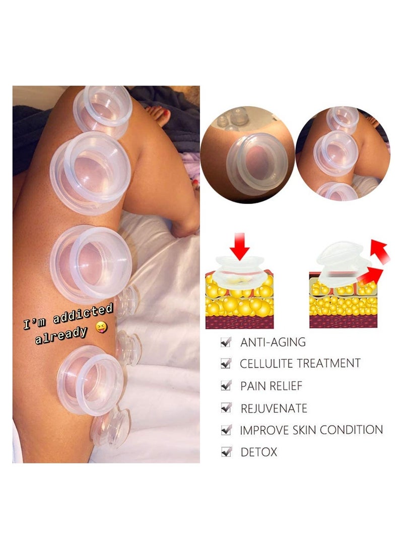 Zikra Cupping Therapy Set Professional Cupping Therapy Studio and Household Silicone Cupping Set Stronger Suction Suitable for Myofascial Massage Muscle Nerve Joint Pain Relief 4 Size - Image 4