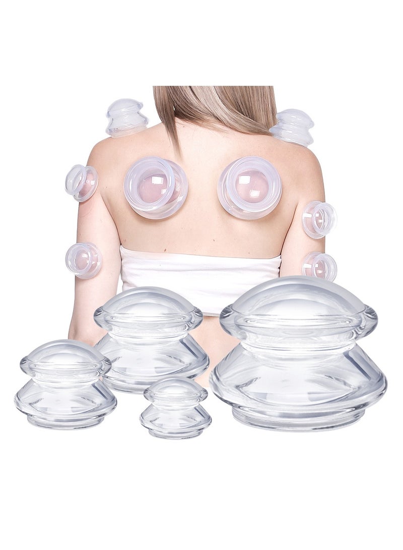 Zikra Cupping Therapy Set Professional Cupping Therapy Studio and Household Silicone Cupping Set Stronger Suction Suitable for Myofascial Massage Muscle Nerve Joint Pain Relief 4 Size - Image 1