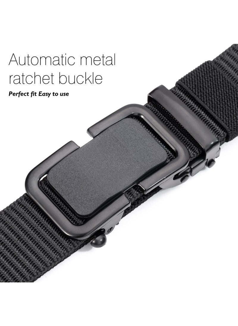SYOSI Mens Tactical Belt, 4-Pack Elastic Golf Belts for Men, Elastic Stretch Belts Nylon Casual Belt for Jeans Adjustable Web Belt  - Image 3