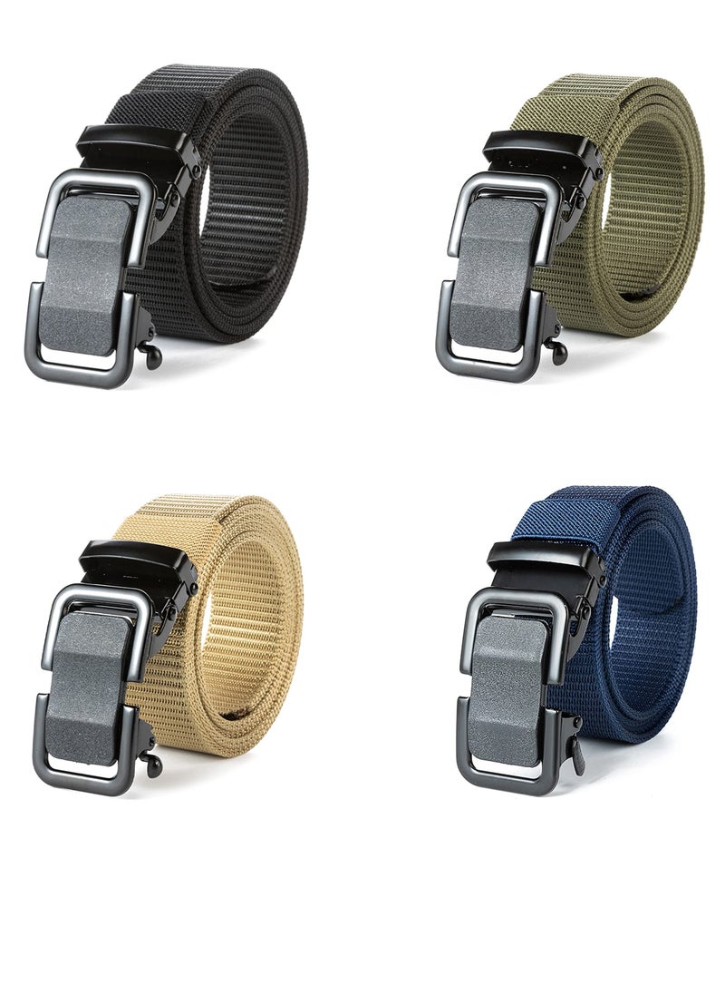 SYOSI Mens Tactical Belt, 4-Pack Elastic Golf Belts for Men, Elastic Stretch Belts Nylon Casual Belt for Jeans Adjustable Web Belt  - Image 1