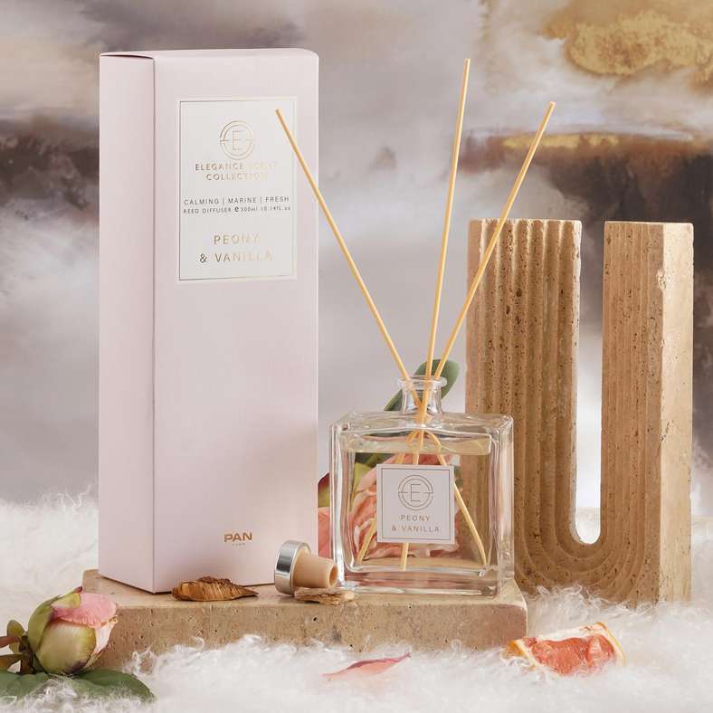Elegance Peony Vanilla Reed Diffuser 300ml - Pink